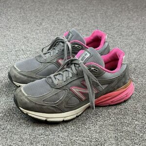 New Balance 990V4 Women's Size 9.5 Grey Pink Running Shoes Sneakers Comfort